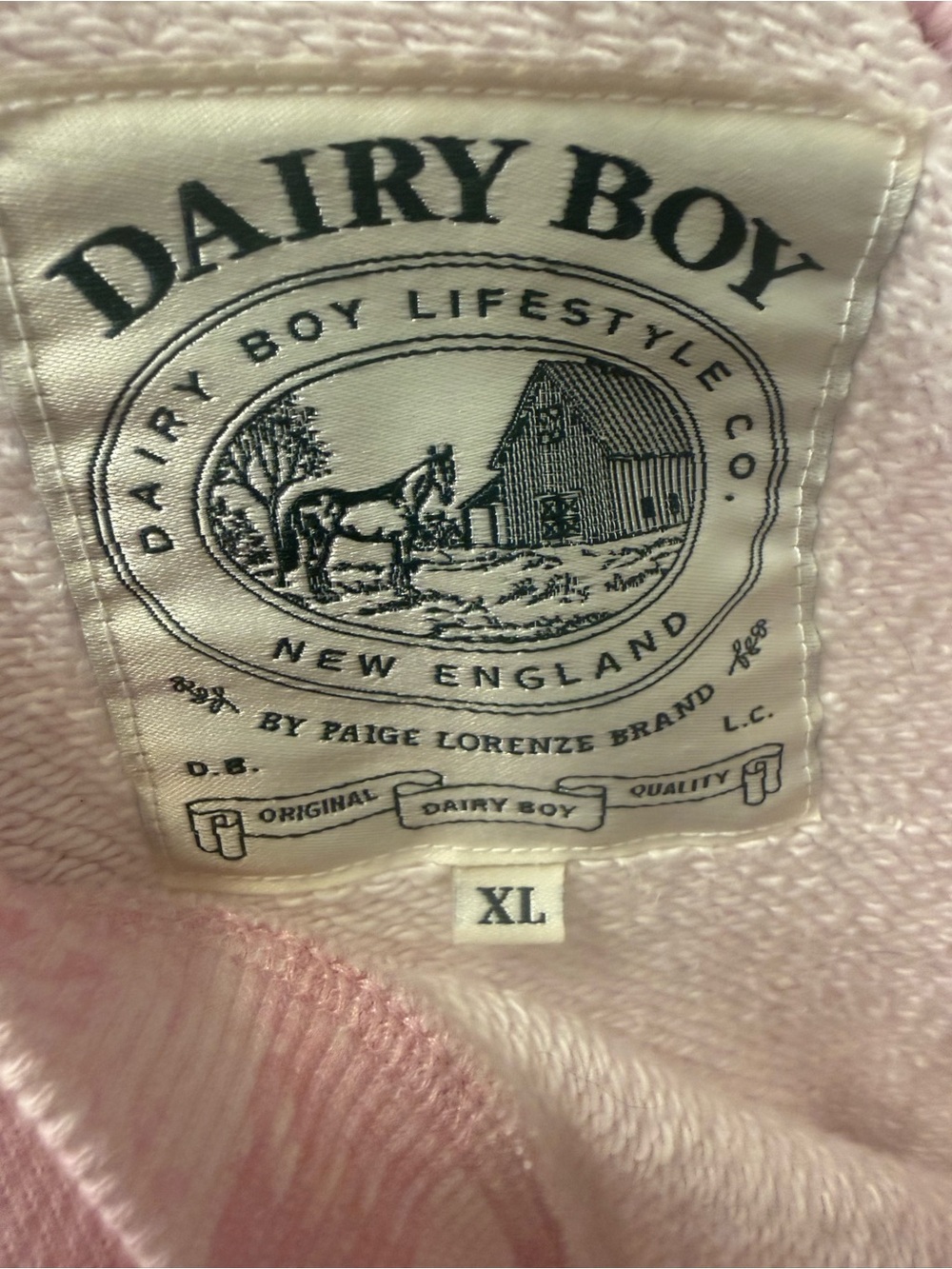 DAIRY BOY Pink White Crewneck Sweatshirt XL - Picture 9 of 9